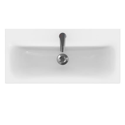 Cersanit S801-225-DSM - Mueble de baño suspendido con lavabo MODUO SLIM 80x38 cm blanco brillante