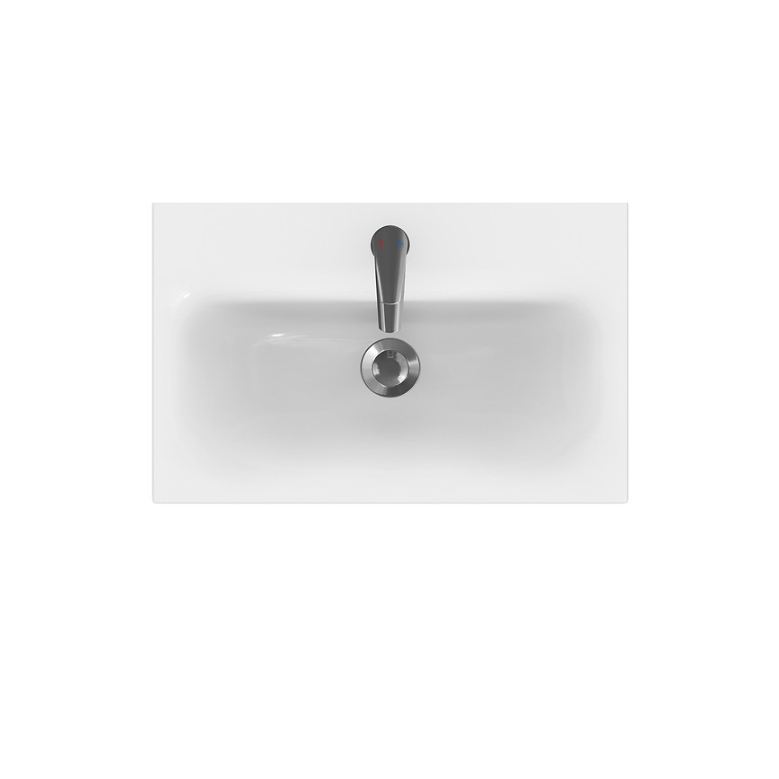 Cersanit S801-227-DSM - Armario de baño suspendido con un lavabo MEDA SLIM 62x60 cm blanco brillante