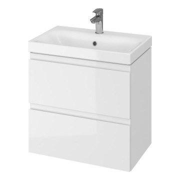 Cersanit S801-227-DSM - Armario de baño suspendido con un lavabo MEDA SLIM 62x60 cm blanco brillante