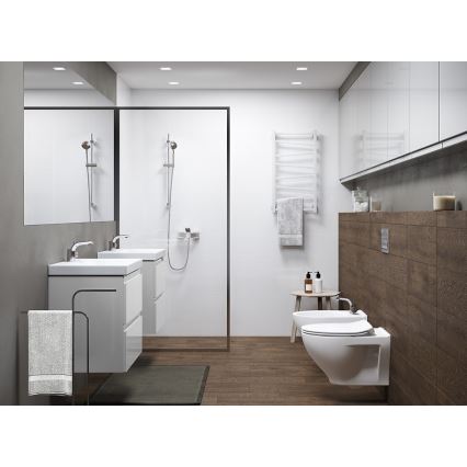 Cersanit S801-229-DSM - Armario de baño suspendido con un lavabo MEDA SLIM 62x50 cm blanco brillante