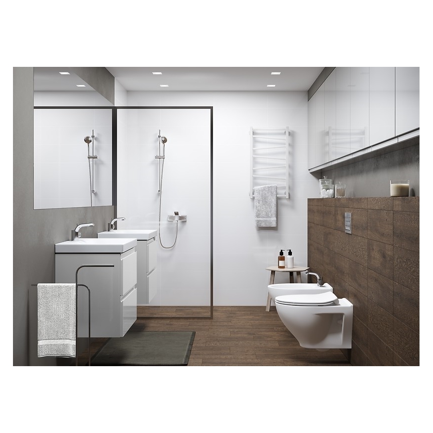 Cersanit S801-229-DSM - Armario de baño suspendido con un lavabo MEDA SLIM 62x50 cm blanco brillante