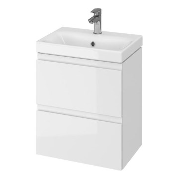 Cersanit S801-229-DSM - Armario de baño suspendido con un lavabo MEDA SLIM 62x50 cm blanco brillante