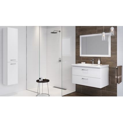Cersanit S801-338-DSM - Mueble de baño suspendido con lavabo LARA 80x45 cm blanco