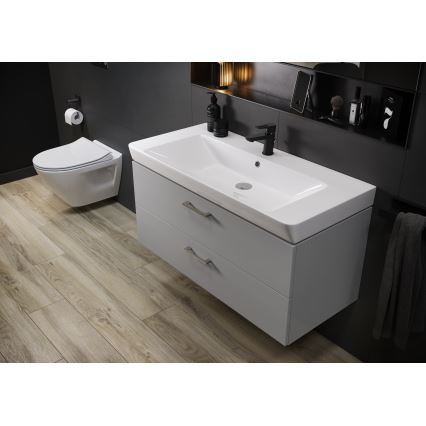 Cersanit S801-338-DSM - Mueble de baño suspendido con lavabo LARA 80x45 cm blanco