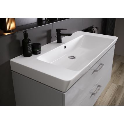Cersanit S801-338-DSM - Mueble de baño suspendido con lavabo LARA 80x45 cm blanco
