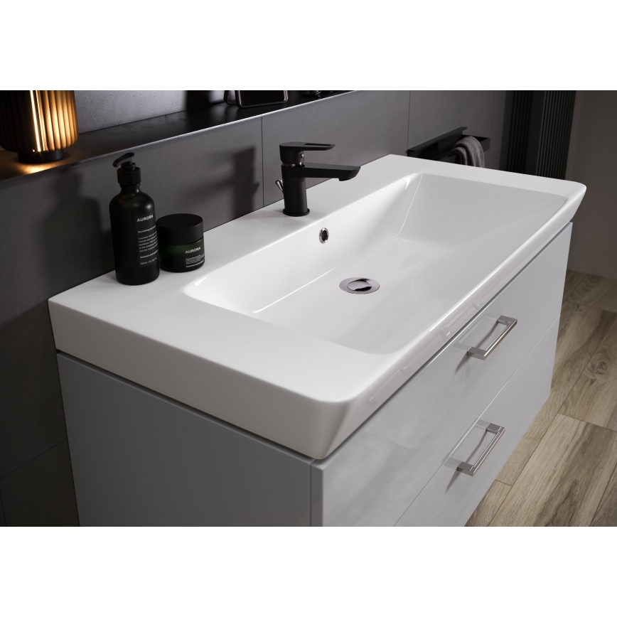 Cersanit S801-338-DSM - Mueble de baño suspendido con lavabo LARA 80x45 cm blanco