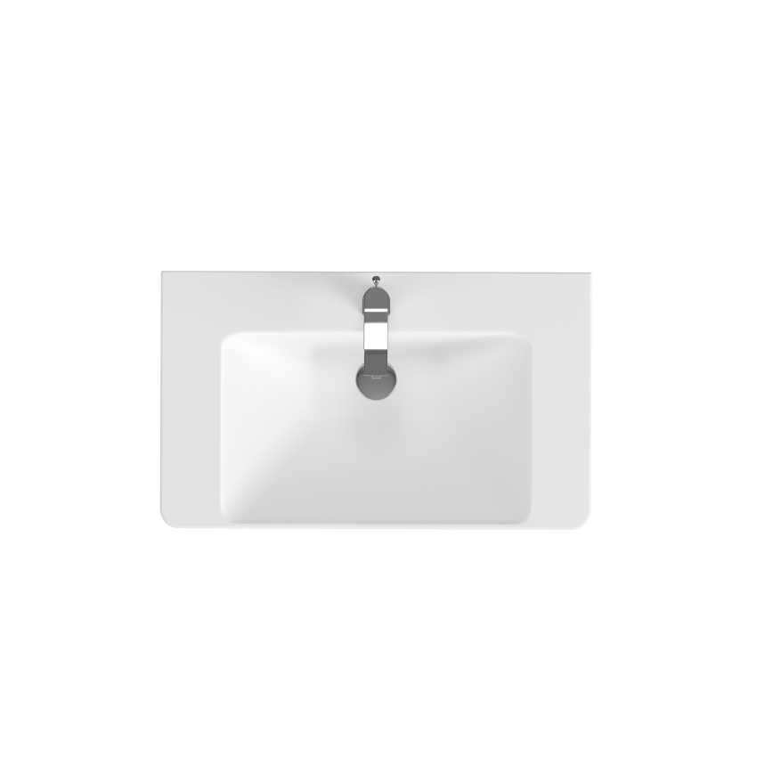 Cersanit S801-338-DSM - Mueble de baño suspendido con lavabo LARA 80x45 cm blanco