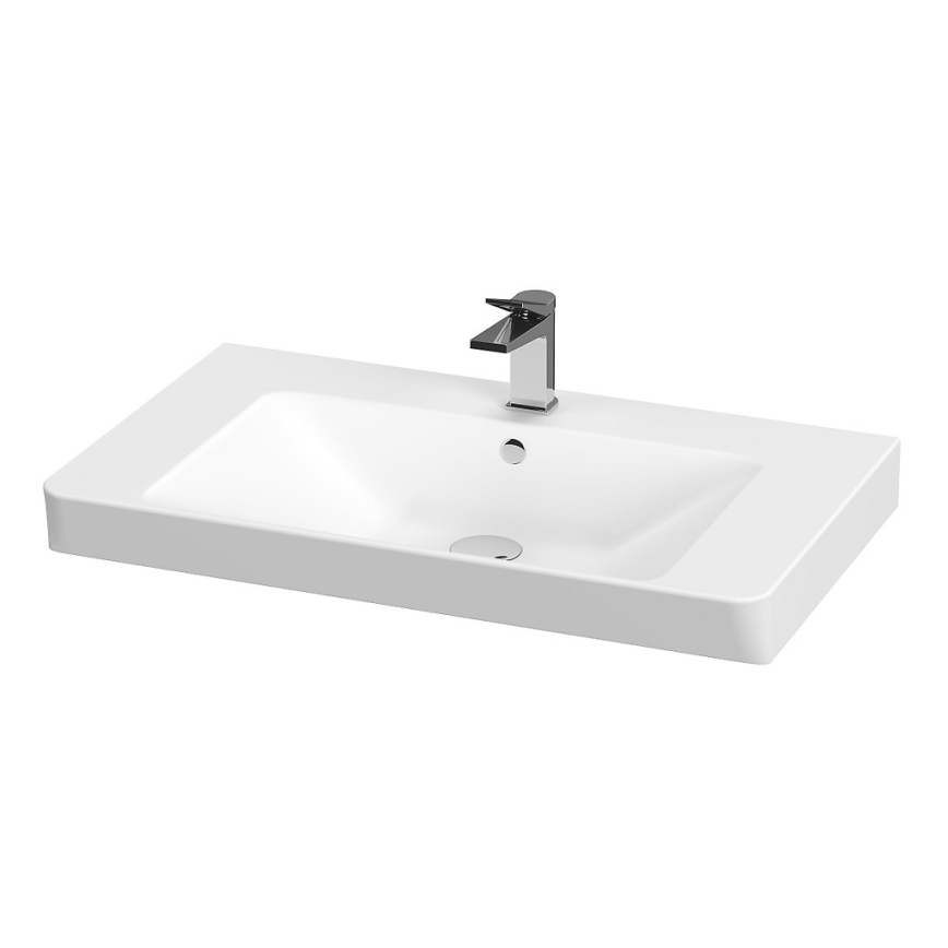 Cersanit S801-338-DSM - Mueble de baño suspendido con lavabo LARA 80x45 cm blanco