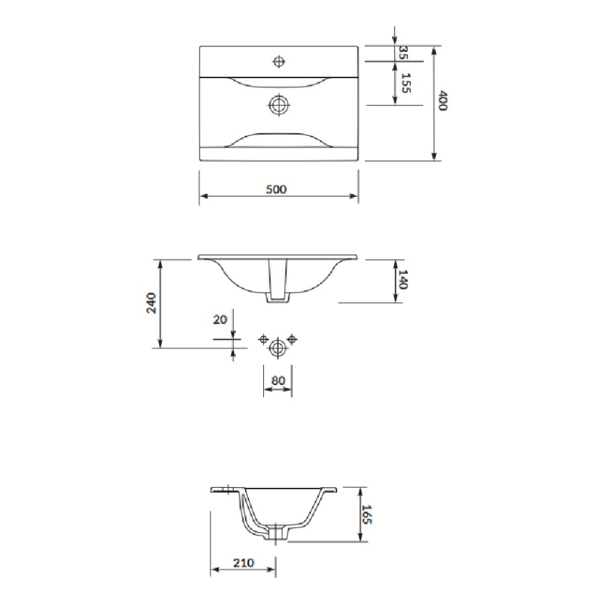 Cersanit S801-456 - Mueble de baño suspendido con lavabo NIKO 50x40 cm blanco
