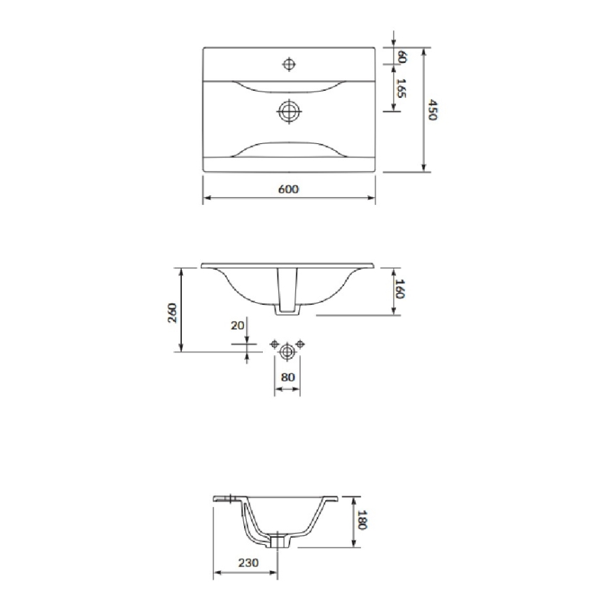 Cersanit S801-457 - Mueble de baño suspendido con lavabo NIKO 60x45 cm nogal