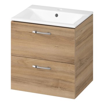 Cersanit S801-458 - Mueble de baño suspendido con lavabo NIKO 50x40 cm nogal