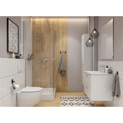 Cersanit S801-538 - Mueble de baño suspendido con lavabo NIKO 80 x 45 cm, blanco
