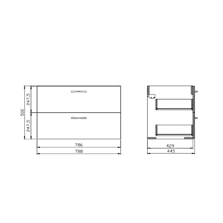 Cersanit S801-539 - Mueble de baño suspendido con lavabo NIKO 80x45 cm nogal