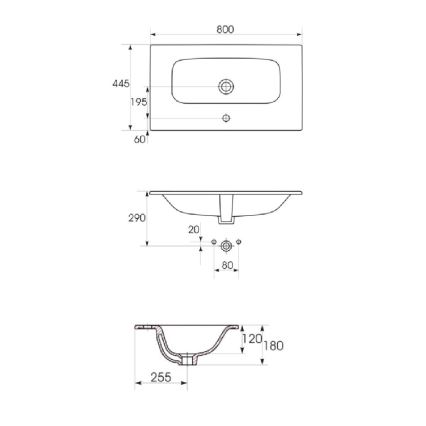 Cersanit S801-539 - Mueble de baño suspendido con lavabo NIKO 80x45 cm nogal