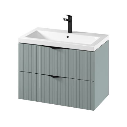 Cersanit S801-540 - Mueble de baño suspendido con lavabo TIRSO 80x45 cm, verde menta