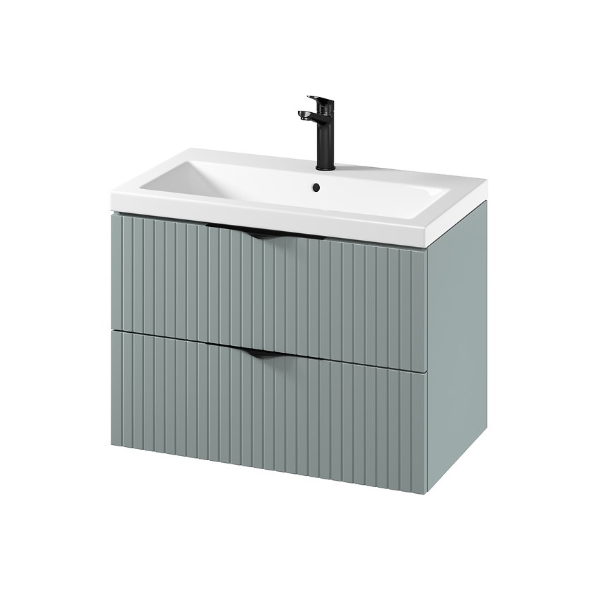 Cersanit S801-540 - Mueble de baño suspendido con lavabo TIRSO 80x45 cm, verde menta