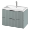 Cersanit S801-540 -Mueble de baño suspendido con lavabo TIRSO 80x45 cm verde menta
