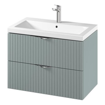 Cersanit S801-540 -Mueble de baño suspendido con lavabo TIRSO 80x45 cm verde menta