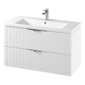 Cersanit S801-542 - Mueble de baño suspendido con lavabo TIRSO 100x45 cm blanco