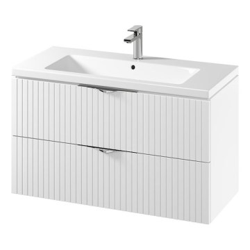 Cersanit S801-542 - Mueble de baño suspendido con lavabo TIRSO 100x45 cm blanco