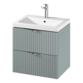 Cersanit S801-544 - Mueble de baño suspendido con lavabo integrado TIRSO 60x45 cm, verde menta