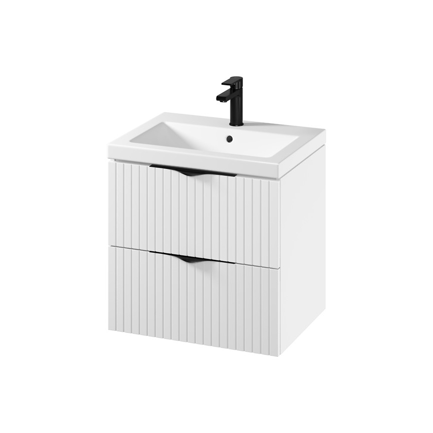 Cersanit S801-545 - Mueble de baño suspendido con lavabo TIRSO 60x45 cm blanco