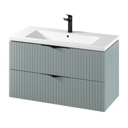 Cersanit S801-546 - Mueble de baño suspendido con lavabo integrado TIRSO 100x45 cm color menta