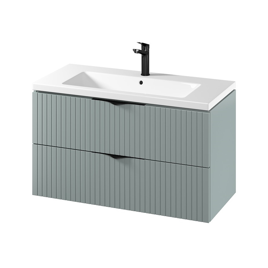 Cersanit S801-546 - Mueble de baño suspendido con lavabo integrado TIRSO 100x45 cm color menta
