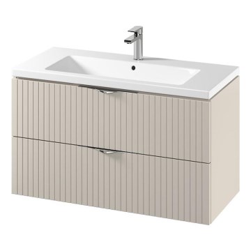 Cersanit S801-548 - Mueble de baño suspendido con lavabo TIRSO 100x45 cm beige