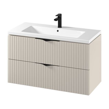 Cersanit S801-548 - Mueble de baño suspendido con lavabo TIRSO 100x45 cm beige