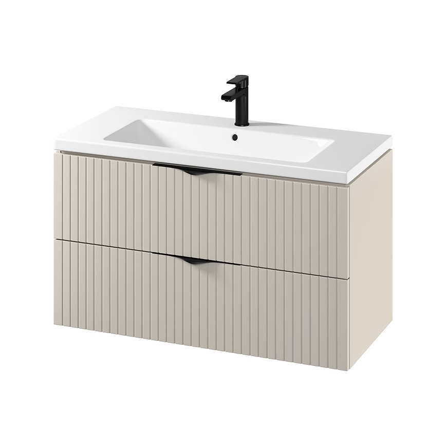 Cersanit S801-548 - Mueble de baño suspendido con lavabo TIRSO 100x45 cm beige