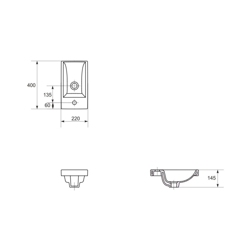 Cersanit S801-569 - Mueble de baño suspendido con lavabo MILLE 40x22 cm negro