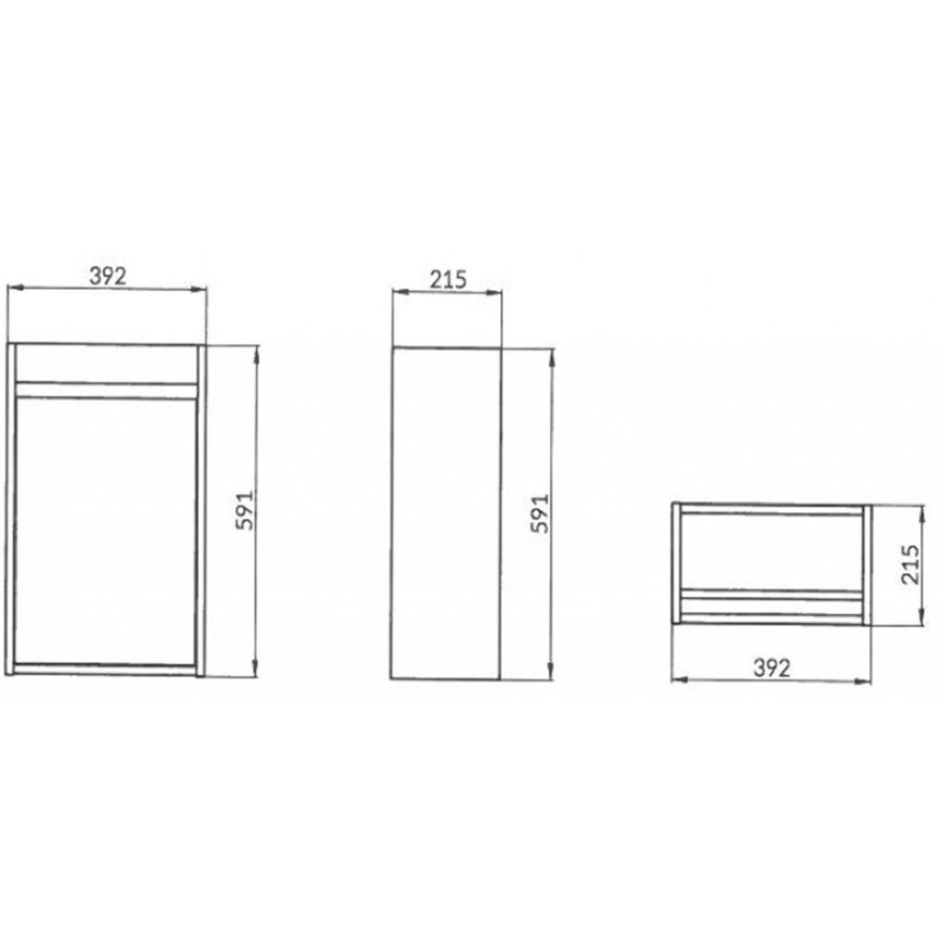 Cersanit S924-001 - Mueble bajo lavabo CREA, 39,2 x 21,5 cm, blanco brillante