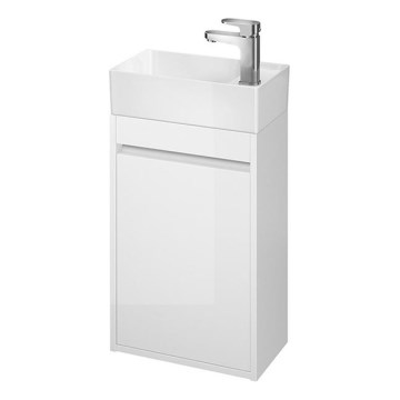 Cersanit S924-001 - Mueble de lavabo para baño BARBARA 59,3x39,2 cm blanco brillante