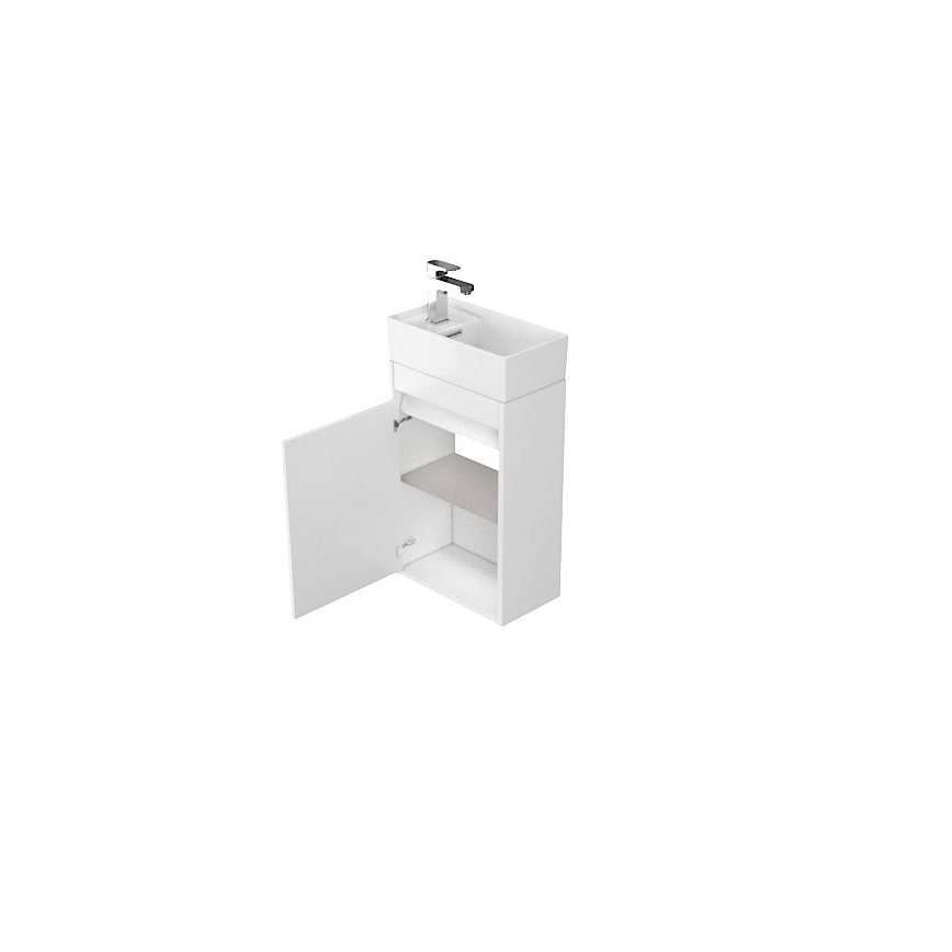Cersanit S924-001 - Mueble de lavabo para baño BARBARA 59,3x39,2 cm blanco brillante
