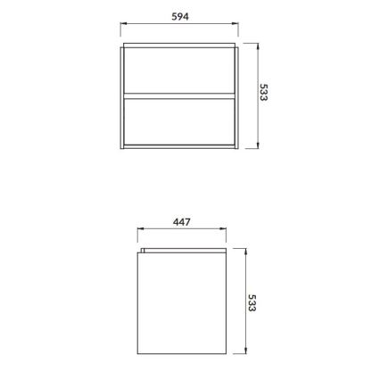 Cersanit S924-008 - Mueble de baño suspendido bajo lavabo CREA 59,4 x 44,7 cm, roble