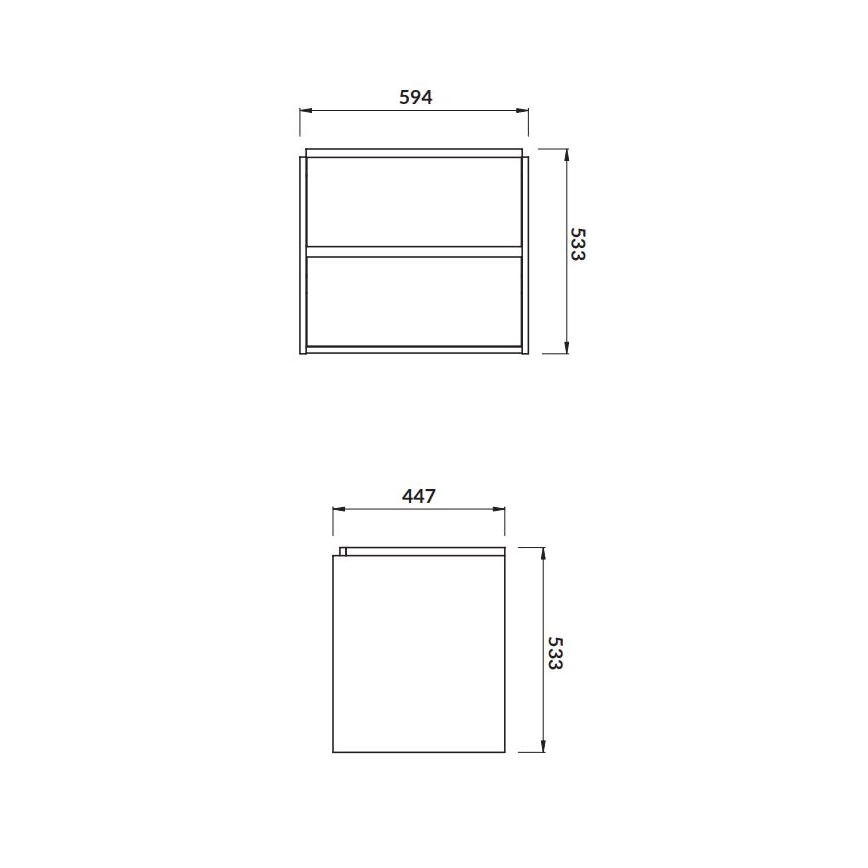 Cersanit S924-008 - Mueble de baño suspendido bajo lavabo CREA 59,4 x 44,7 cm, roble