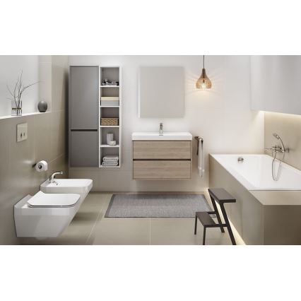 Cersanit S924-008 - Armario de baño suspendido con lavabo BARBARA 53,3x59,4 cm roble