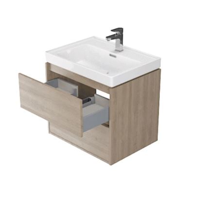 Cersanit S924-008 - Armario de baño suspendido con lavabo BARBARA 53,3x59,4 cm roble