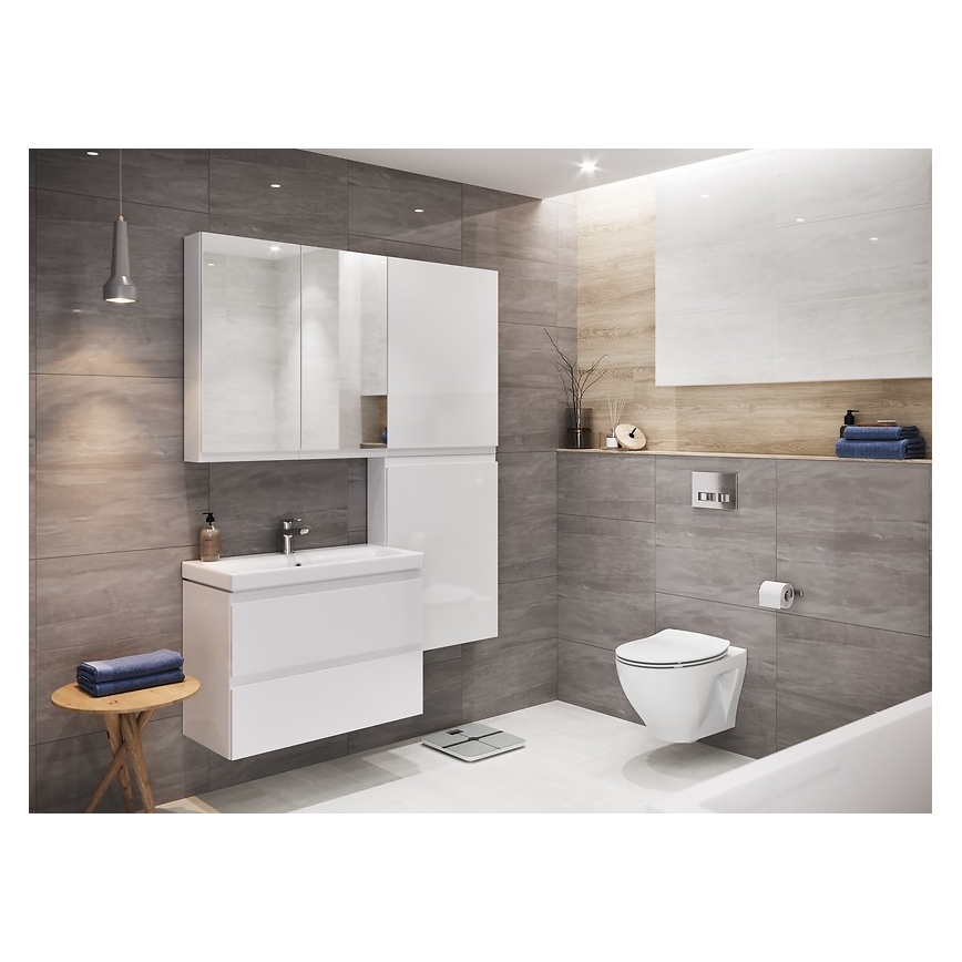 Cersanit S929-010 - Mueble de baño suspendido para lavabo MODUO 59,5x44,7 cm blanco brillante