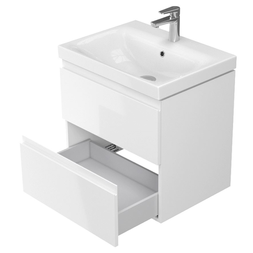 Cersanit S929-010 - Mueble de baño suspendido para lavabo MODUO 59,5x44,7 cm blanco brillante