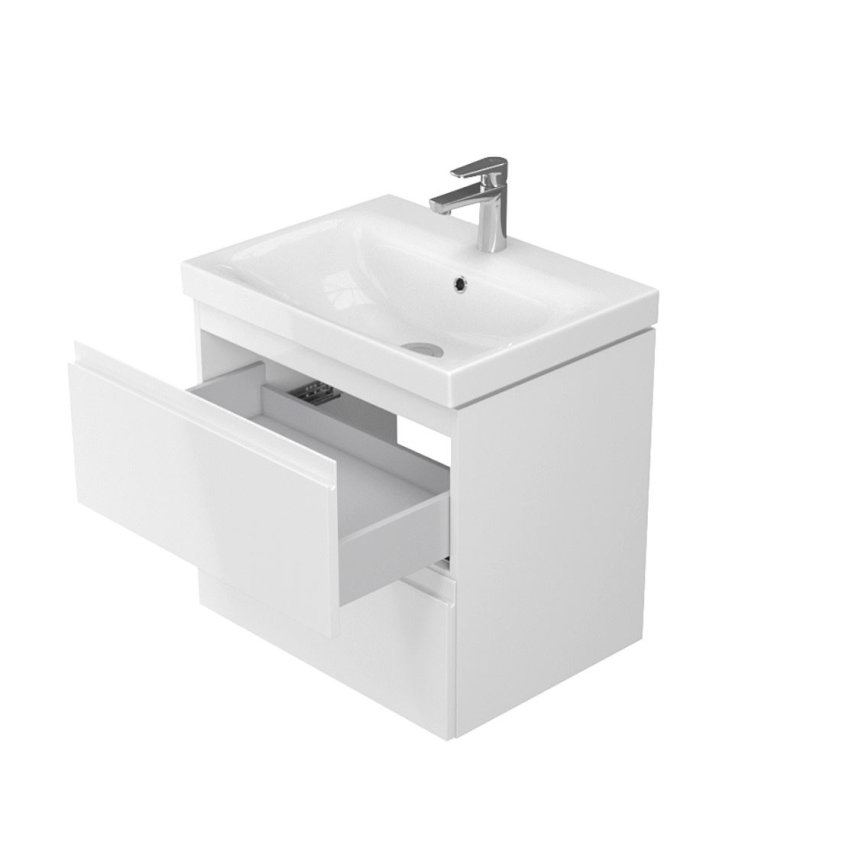 Cersanit S929-010 - Mueble de baño suspendido para lavabo MODUO 59,5x44,7 cm blanco brillante