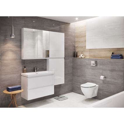 Cersanit S929-012 - Armario de baño suspendido con lavabo MEDDIE 57x49,4 cm blanco brillante
