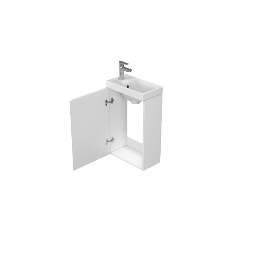 Cersanit S929-014 - Mueble de lavabo para baño MEDDIE 59x39 cm blanco brillante
