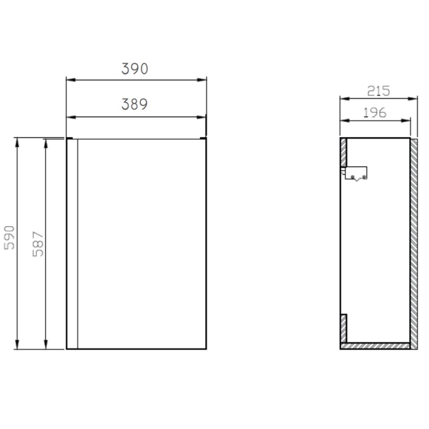 Cersanit S929-014 - Mueble de lavabo para baño MEDDIE 59x39 cm blanco brillante