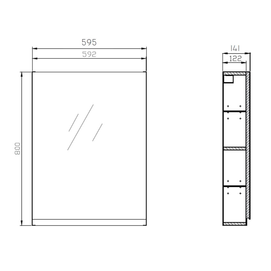 Cersanit S929-018 - Armario de baño con espejo MEDDIE 80x59,5 cm