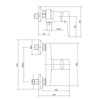 Cersanit S951-031 - Grifo de ducha MILLE cromo brillante