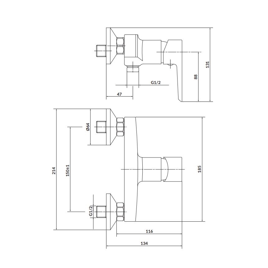 Cersanit S951-031 - Grifo de ducha MILLE cromo brillante