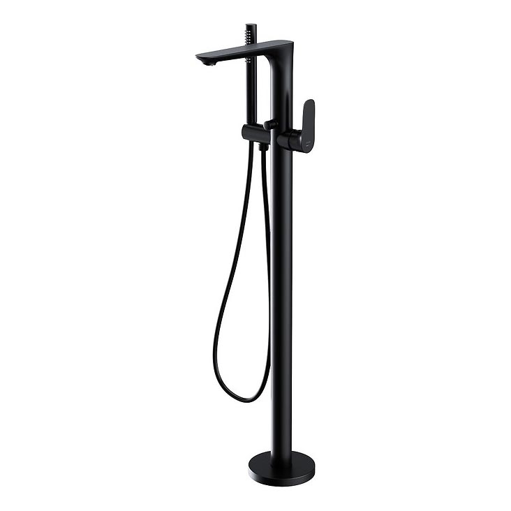 Cersanit S951-308 - Juego de bañera exenta con grifo CREA negro