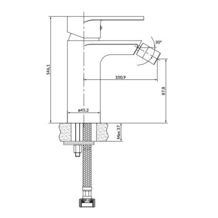 Cersanit S951-316 - Grifo de bidé CREA negro